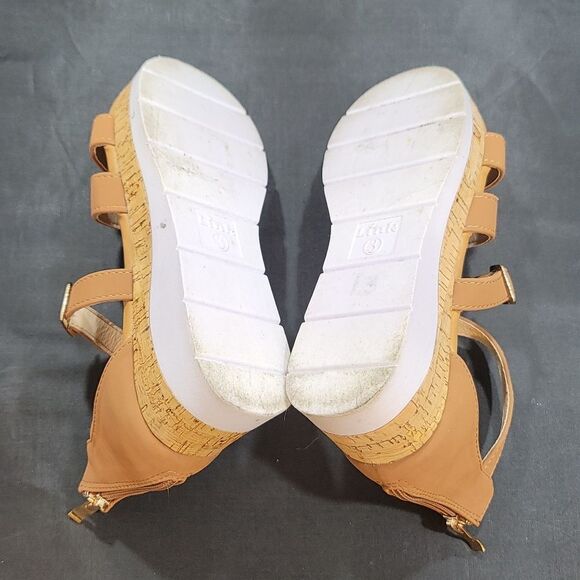 GIRLS OPEN TOE CORK  MULTI STRAP SANDALS - Picture 10 of 13